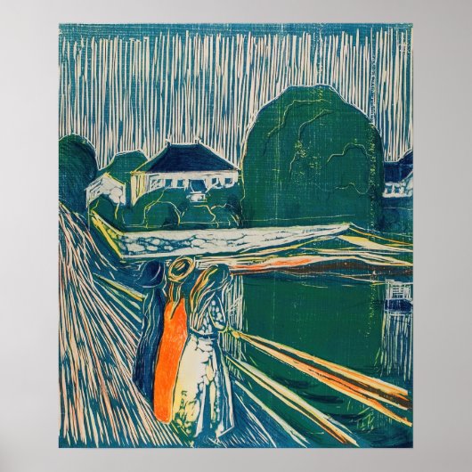 Edvard Munch - The Girls on the Bridge, Lithograph Poster (Vorne)