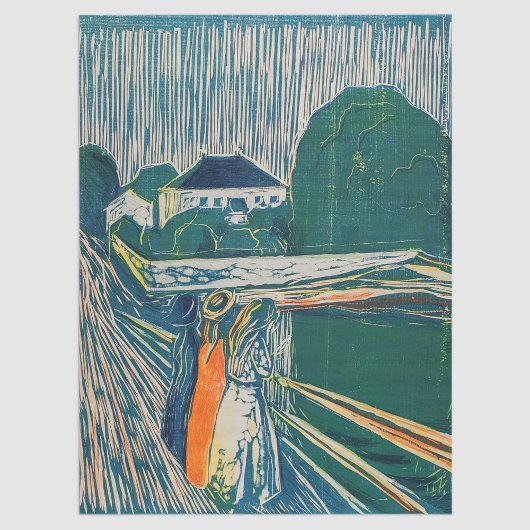 Edvard Munch - The Girls on the Bridge, Lithograph Seidenpapier