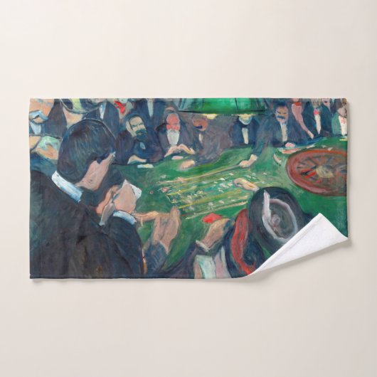 Edvard Munch - The Roulette Table in Monte Carlo Badhandtuch Set (Handtuch)