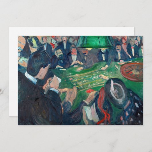Edvard Munch - The Roulette Table in Monte Carlo Einladung (Vorne/Hinten)