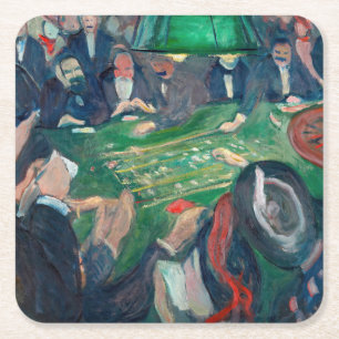 Edvard Munch - The Roulette Table in Monte Carlo Rechteckiger Pappuntersetzer