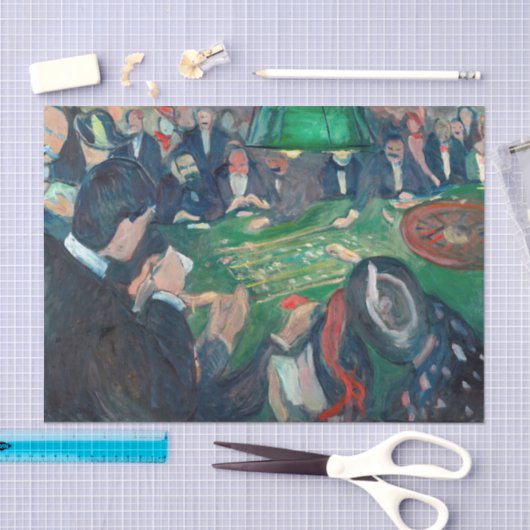 Edvard Munch - The Roulette Table in Monte Carlo Seidenpapier (Handwerk)