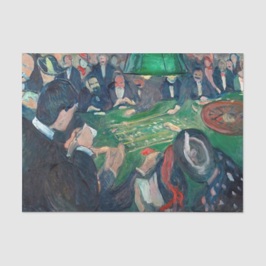 Edvard Munch - The Roulette Table in Monte Carlo Seidenpapier (Vorderseite)