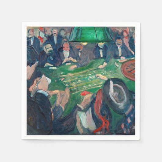Edvard Munch - The Roulette Table in Monte Carlo Serviette (Vorderseite)