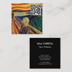 Edvard Munch - The Scream 1910 - QR Code Quadratische Visitenkarte