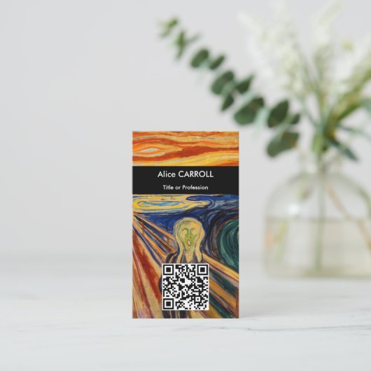 Edvard Munch - The Scream 1910 - QR Code Visitenkarte (Stehend Vorderseite)