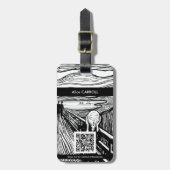 Edvard Munch - The Scream Lithography - QR Code Gepäckanhänger (Vorderseite vertikal)