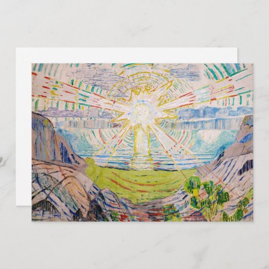 Edvard Munch - The Sun 1910 Dankeskarte (Vorne/Hinten)