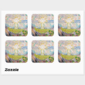 Edvard Munch - The Sun 1910 Quadratischer Aufkleber (Blatt)