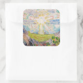 Edvard Munch - The Sun 1910 Quadratischer Aufkleber (Tasche)