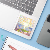 Edvard Munch - The Sun 1911 Aufkleber (Laptop mit iPhone)