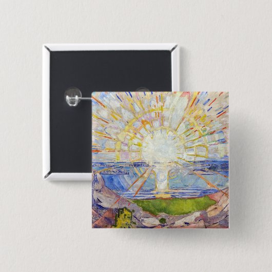 Edvard Munch - The Sun 1911 Button (Vorne & Hinten)