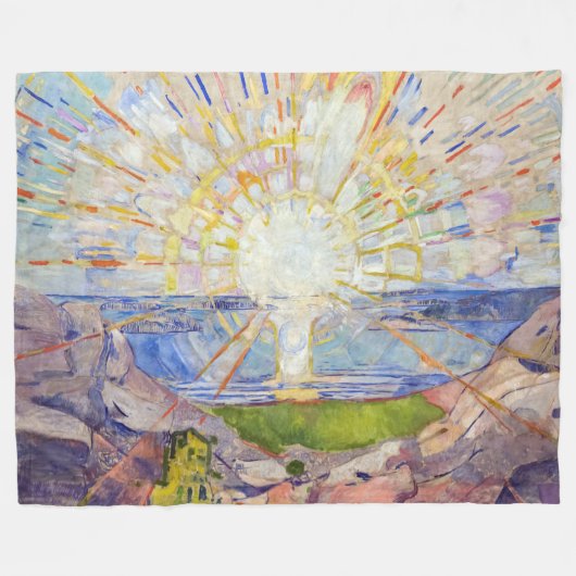 Edvard Munch - The Sun 1911 Fleecedecke (Vorderseite (Horizontal))
