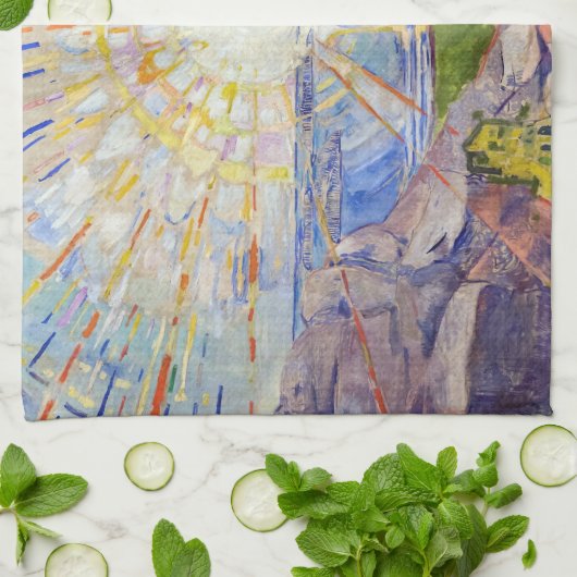 Edvard Munch - The Sun 1911 Geschirrtuch (Gefaltet)