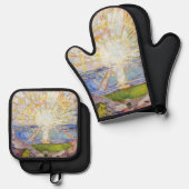 Edvard Munch - The Sun 1911 Ofenhandschuh & Topflappen-Set (Vorderseite/Rückseite)