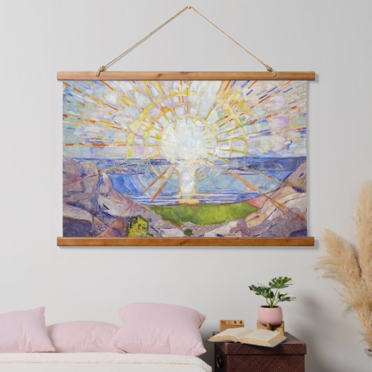 Edvard Munch - The Sun 1911 Wandteppich Mit Holzrahmen (Schlafzimmer)