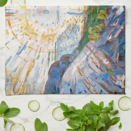 Edvard Munch - The Sun 1912 Geschirrtuch (Gefaltet)