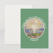 Edvard Munch the Sun (Solen) - Party-Gegenstände f Dankeskarte (Vorne/Hinten)