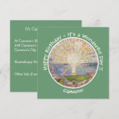 Edvard Munch the Sun (Solen) - Party-Gegenstände f Einladung (Vorne/Hinten)