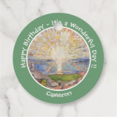 Edvard Munch the Sun (Solen) - Party-Gegenstände f Geschenkanhänger (Rückseite)