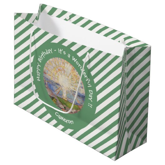 Edvard Munch the Sun (Solen) - Party-Gegenstände f Große Geschenktüte (Vorderseite Schrägansicht)