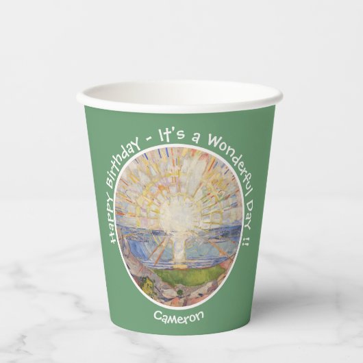 Edvard Munch the Sun (Solen) - Party-Gegenstände f Pappbecher (Vorderseite)