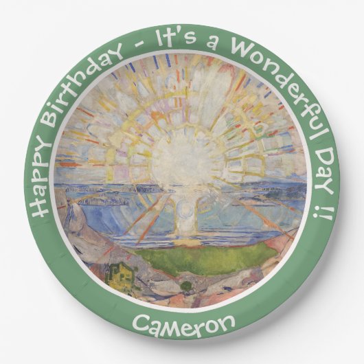 Edvard Munch the Sun (Solen) - Party-Gegenstände f Pappteller (Vorderseite)