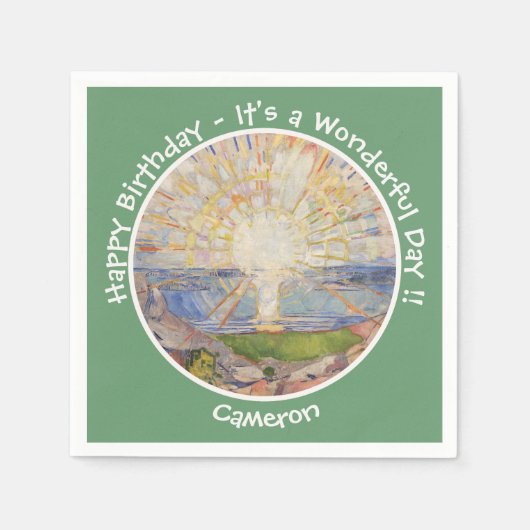 Edvard Munch the Sun (Solen) - Party-Gegenstände f Serviette (Vorderseite)