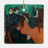 Edvard Munch - Tod im Sickroom v1 Keramikornament (Rückseite)