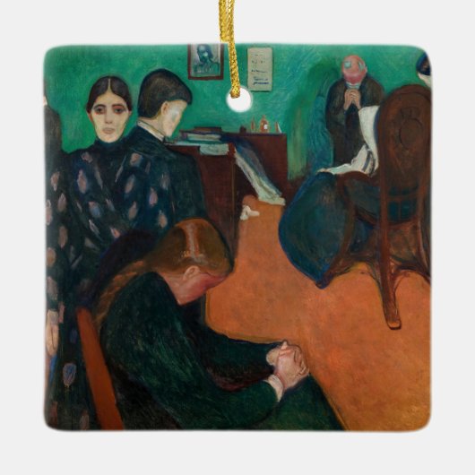 Edvard Munch - Tod im Sickroom v1 Keramikornament (Vorderseite)