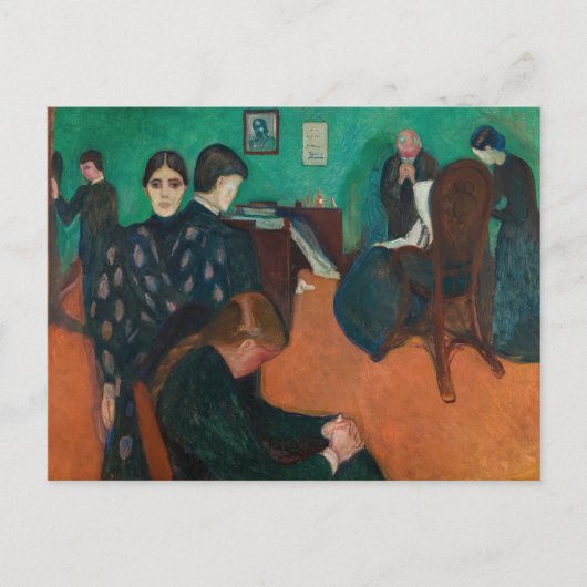 Edvard Munch - Tod im Sickroom v1 Postkarte (Vorderseite)