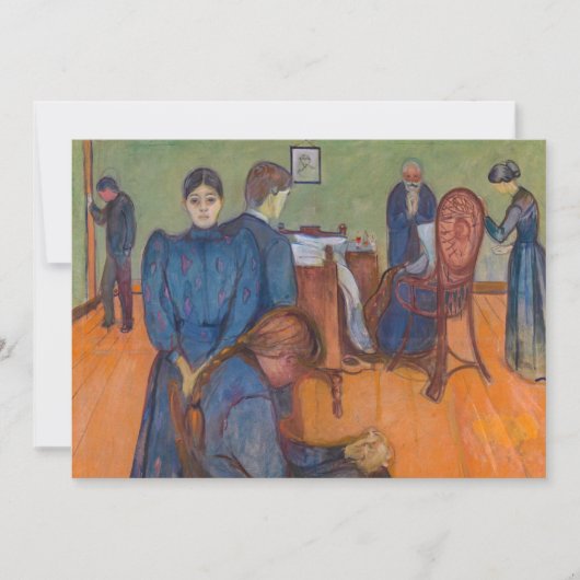 Edvard Munch - Tod im Sickroom v2 Dankeskarte (Vorderseite)