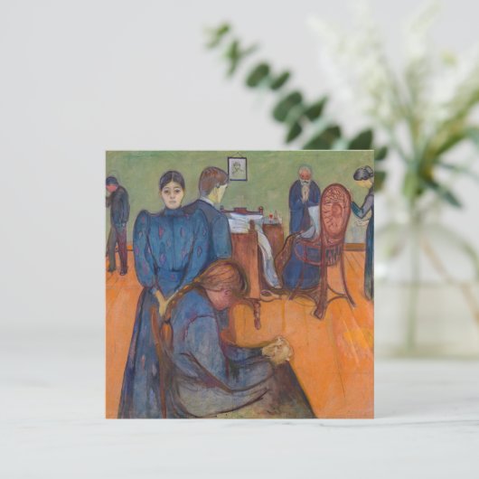 Edvard Munch - Tod im Sickroom v2 Einladung (Stehend Vorderseite)