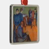 Edvard Munch - Tod im Sickroom v2 Ornament Aus Metall (Rechts)