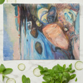 Edvard Munch - Ufer mit rotem Haus Geschirrtuch (Gefaltet)