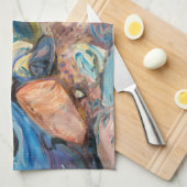 Edvard Munch - Ufer mit rotem Haus Geschirrtuch (Viertel Falte)