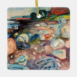 Edvard Munch - Ufer mit rotem Haus Keramikornament