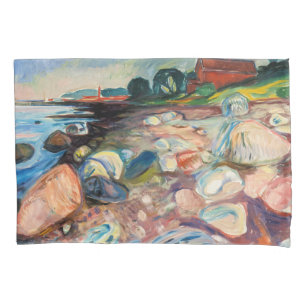 Edvard Munch - Ufer mit rotem Haus Kissenbezug