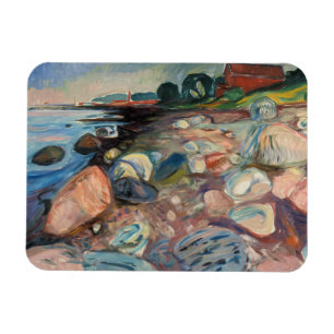 Edvard Munch - Ufer mit rotem Haus Magnet