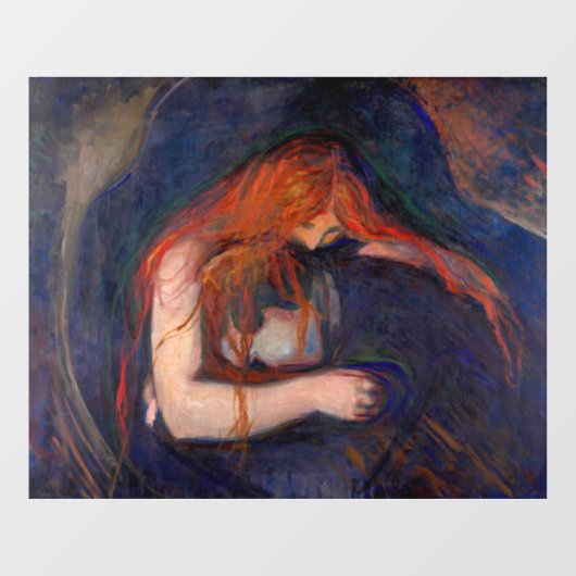 Edvard Munch - Vampire / Liebe und Schmerz Fensteraufkleber (Blatt)