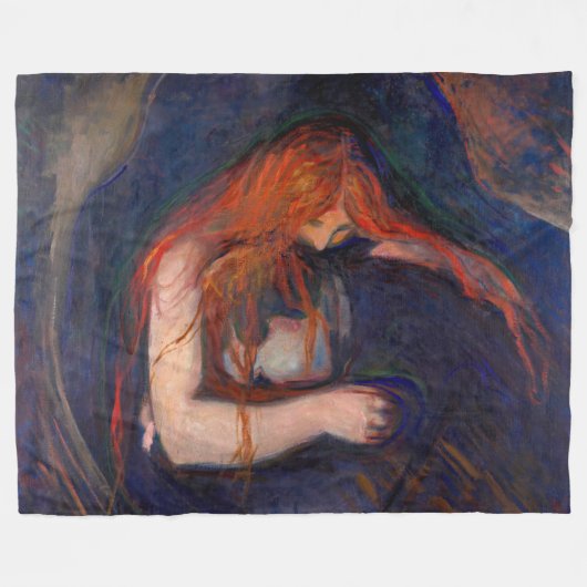 Edvard Munch - Vampire / Liebe und Schmerz Fleecedecke (Vorderseite (Horizontal))