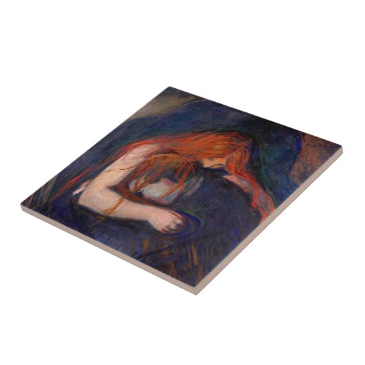 Edvard Munch - Vampire / Liebe und Schmerz Fliese (Seite)