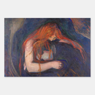 Edvard Munch - Vampire / Liebe und Schmerz Geschenkpapier Set