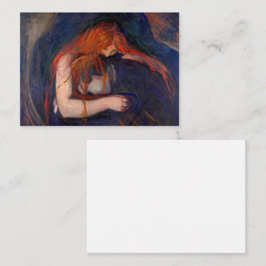 Edvard Munch - Vampire / Liebe und Schmerz Mitteilungskarte (Vorne/Hinten)