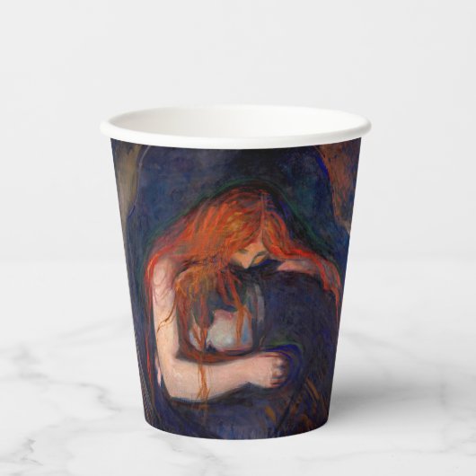 Edvard Munch - Vampire / Liebe und Schmerz Pappbecher (Vorderseite)