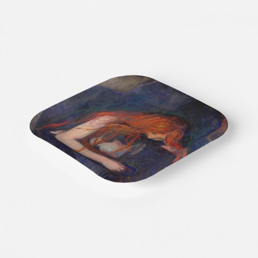Edvard Munch - Vampire / Liebe und Schmerz Pappteller (Gewinkelt)