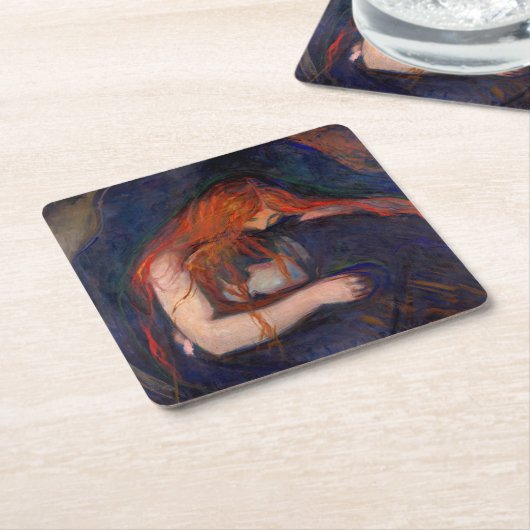 Edvard Munch - Vampire / Liebe und Schmerz Rechteckiger Pappuntersetzer (angewinkelt)