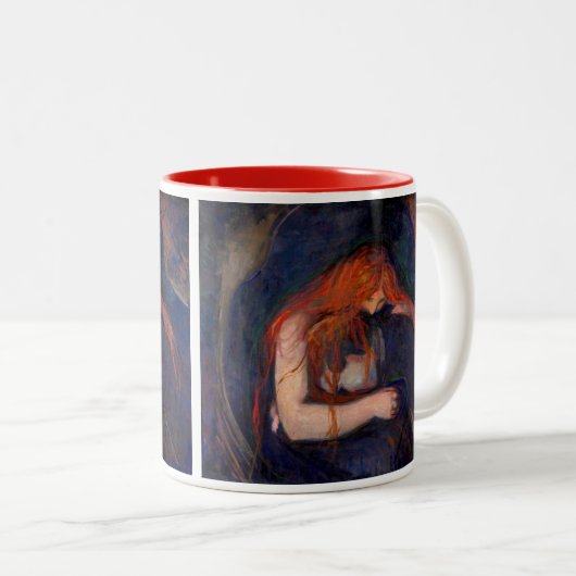 Edvard Munch - Vampire / Liebe und Schmerz Zweifarbige Tasse (VorderseiteRechts)