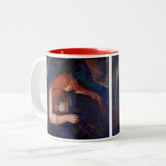 Edvard Munch - Vampire / Liebe und Schmerz Zweifarbige Tasse (Vorderseite Links)