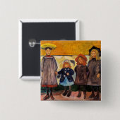 Edvard Munch - Vier Mädchen in Asgardstrand Button (Vorne & Hinten)
